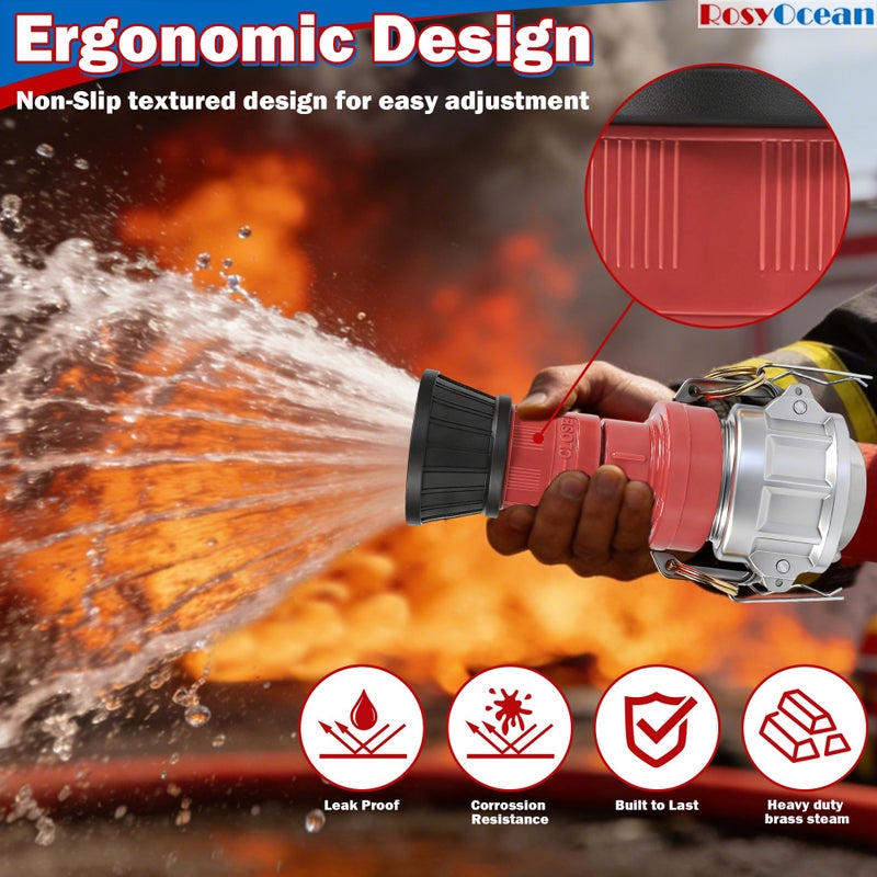 RosyOcean Heavey Duty 2" NPSH Fire Hose Nozzle with 2 x 2 Inch Aluminum Camlock Fittings Fire Equipment Industial Spray Jet Fog Nozzle - Image 5